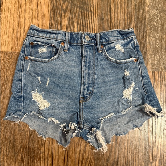 Abercrombie & Fitch Blue Distressed Jean Shorts - Picture 1 of 6